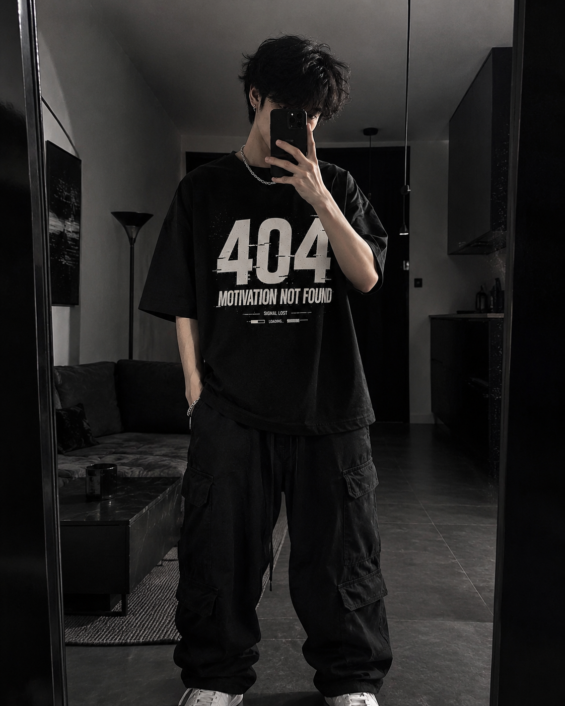 404 Motivation Not Found Oversized Terry T-Shirt