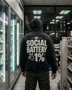 My Social Battery Is 1% Acid Wash Hoodie